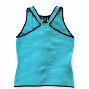 Lavie Boheme Turquoise Sleeveless Top with Black Trim